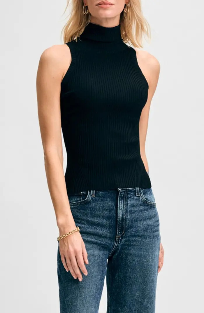 Rib Turtleneck Sleeveless Top | Nordstrom