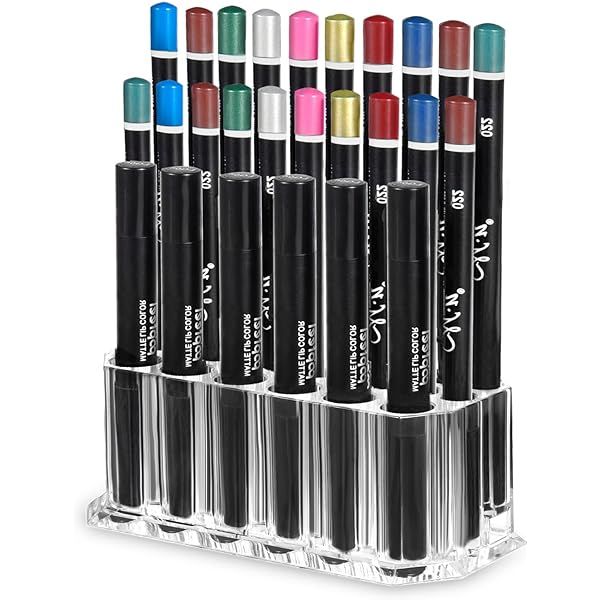MOOCHI Makeup Eyeliner Makeup Pen Lip Liner Holder Clear Acrylic Cosmetic Brush Organizer Drawing Pe | Amazon (US)