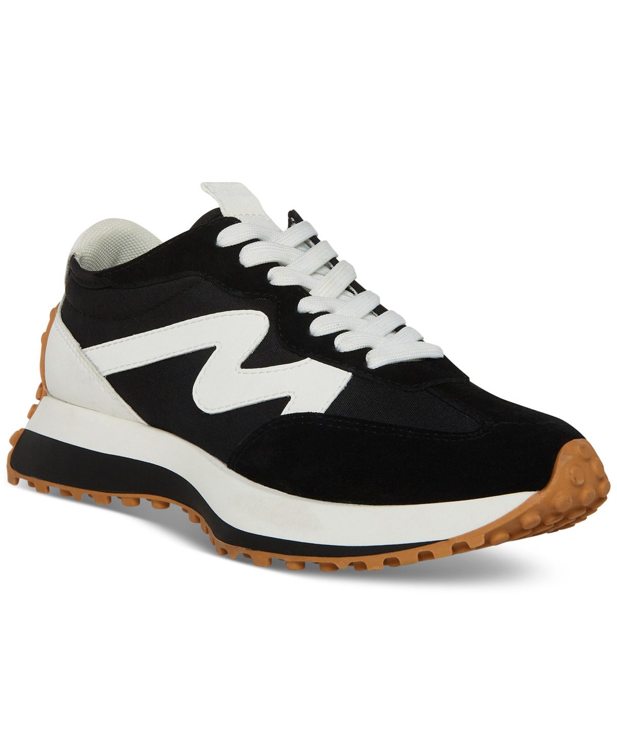 Steve Madden Women's Campo Retro Lace-Up Jogger Sneakers - Black Multi | Macy's