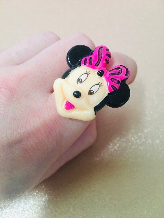 Minnie Mouse Ring Disney minnie mouse adjustable ring pink & | Etsy | Etsy (US)