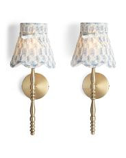 2pk 20in Floral Shade Metal Rechargeable Sconces | TJ Maxx