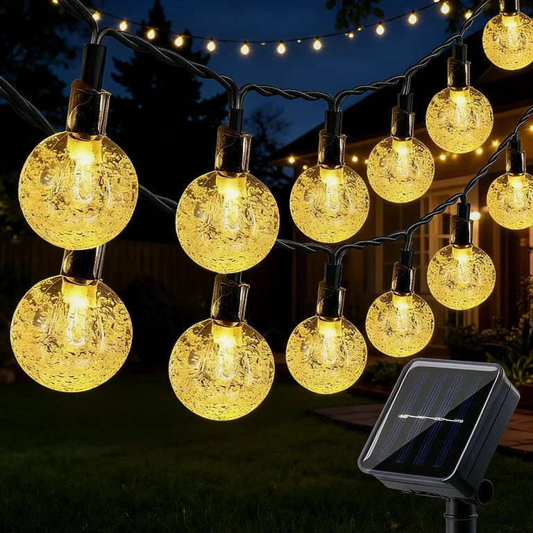 Toodour Solar String Lights Outdoor 35.6ft 60 LED Globe String Lights,Waterproof 8 Modes Solar Po... | Walmart (US)