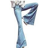 Alixyz Women's Vintage Bell Bottom High Waist Fitted Denim Flare Jeans (3XL, Light Blue) | Amazon (US)