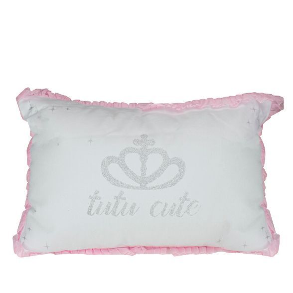 Roman 17.5" Ballerina Pink Glittered Tutu Cute Rectangular Throw Pillow | Target