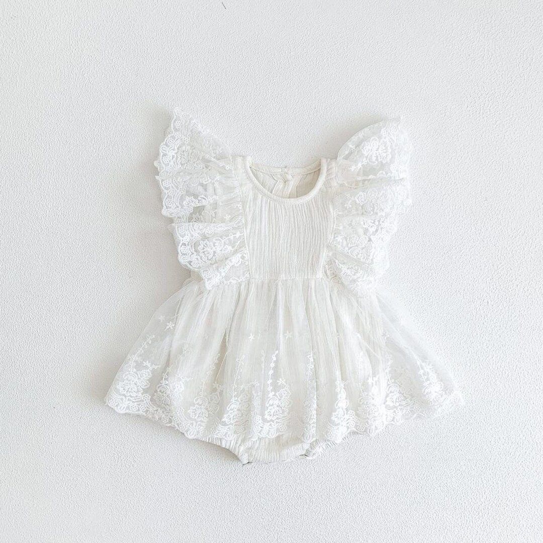 Baby Girl White Lace Special Occasion Romper - Etsy | Etsy (US)