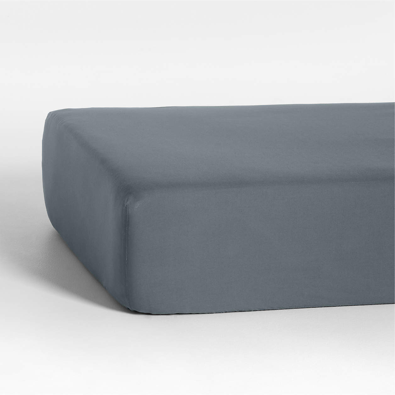 Cozy Cloud Slate Blue Washed 100% Organic Cotton Baby Crib Fitted Sheet + Reviews | Crate & Kids | Crate & Barrel