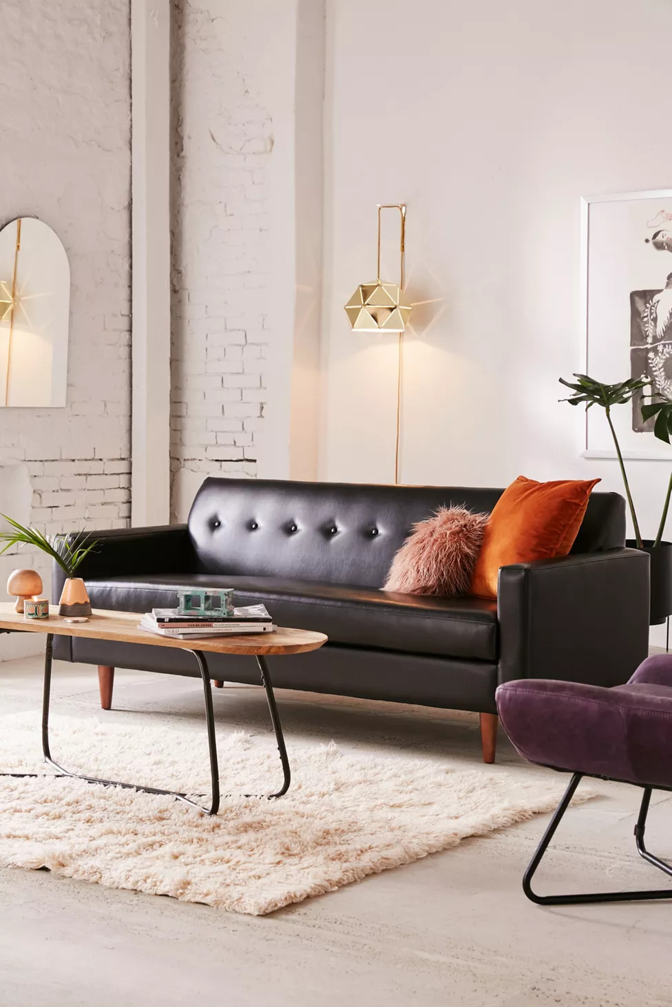 Sydney Recycled Leather Sofa | Urban Outfitters (US and RoW)