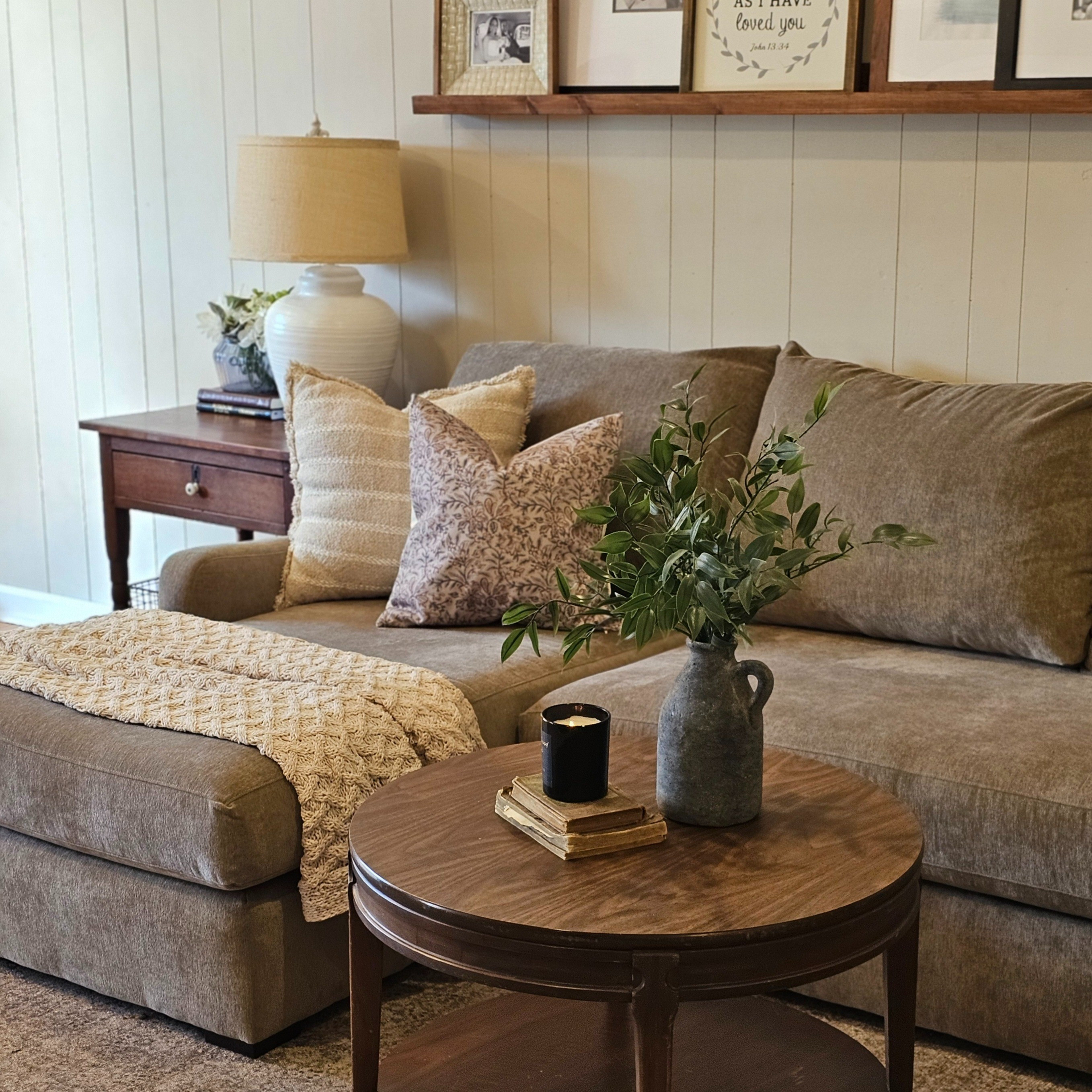 Sharing details from my living room makeover! Couch details plus a discount code are on 📸 from Mantle Furniture. Paint color is Accesible Beige by Sherwin Williams.  All other furniture is antique and thrifted.  I tried to link close to what I could find, since alot of decor is from Homegoods. Living room makeover, sectional, cozy decor, home decor, traditional modern decor 

#LTKHome #LTKFindsUnder50 #LTKSpringSale