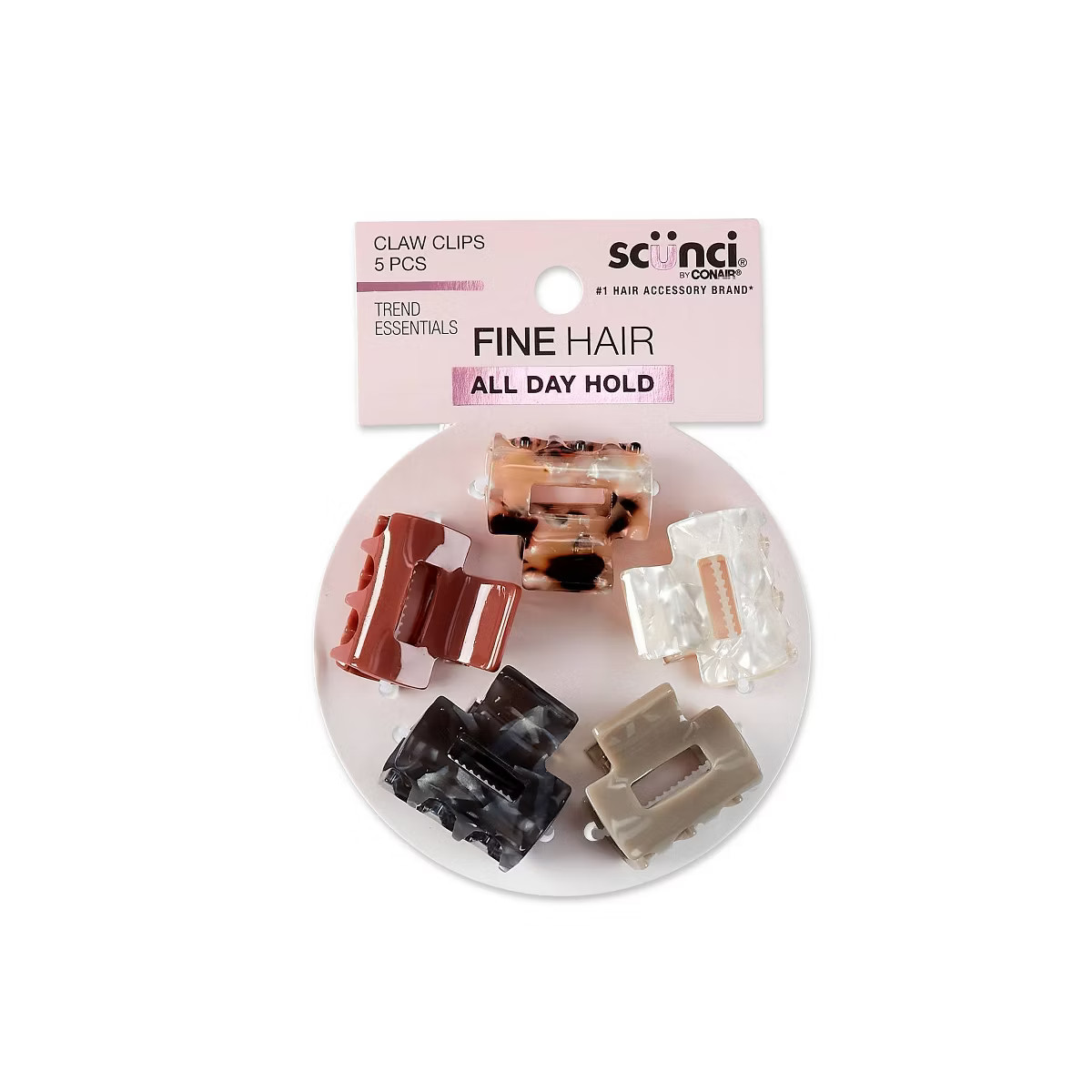 scünci Mini Claw Clips - Neutral Solids and Patterns - Fine Hair - 5pcs | Target