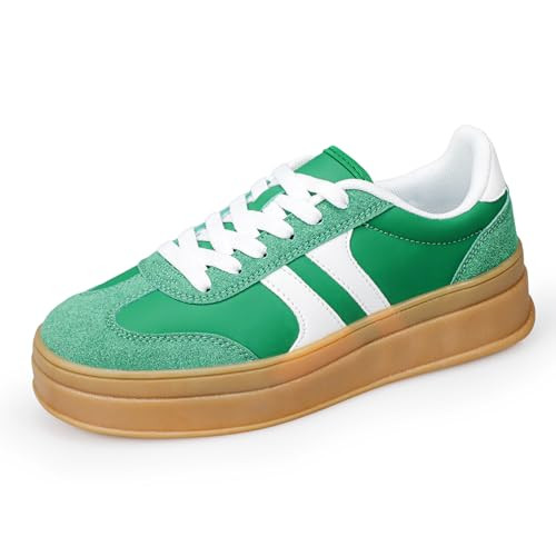 Lxuan Women's Gum Sole Fashion Sneakers-Thick Platform Sole,Anti-Slip Rubber,Lace-Up Comfort Walk... | Amazon (US)
