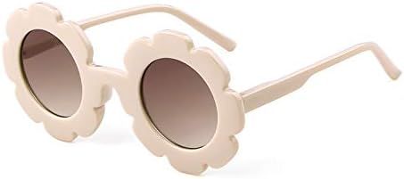 Kids Sunglasses Round Flower UV400 Protection Colorful Glasses for Children Girl Boy | Amazon (US)