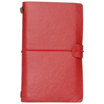 Unique Bargains Refillable Vintage Travel  Retro PU Leather Diary Notebook Red | Target