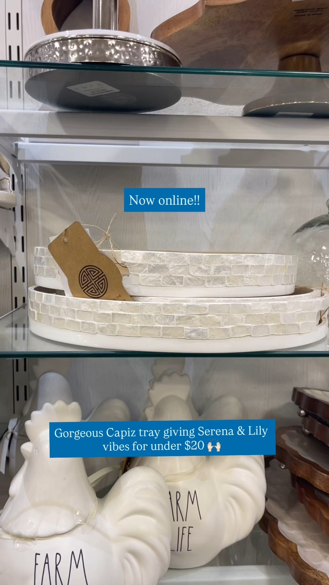 Ya!! That gorgeous Serena & Lily inspired Capiz tray I found in store at homegoods is now available online!! Under $20 & so pretty!!🤩 

#LTKSaleAlert #LTKHome