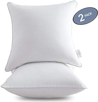 Leeden 18 x 18 Pillow Inserts (Set of 2) - Throw Pillow Inserts with 100% Cotton Cover - 18 Inch ... | Amazon (US)