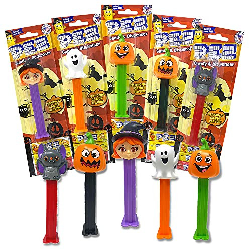 Halloween Pez Dispensers Bulk, Novelty Trick or Treat Dispenser with 3 Candy Refills Each, Assorted Pack of 6, 4.5 Inches | Amazon (US)