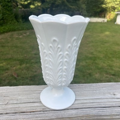 Vintage E.O. Brody Co Large 9" White Milk Glass Flower Fern Vase M5200 Cleveland | eBay US