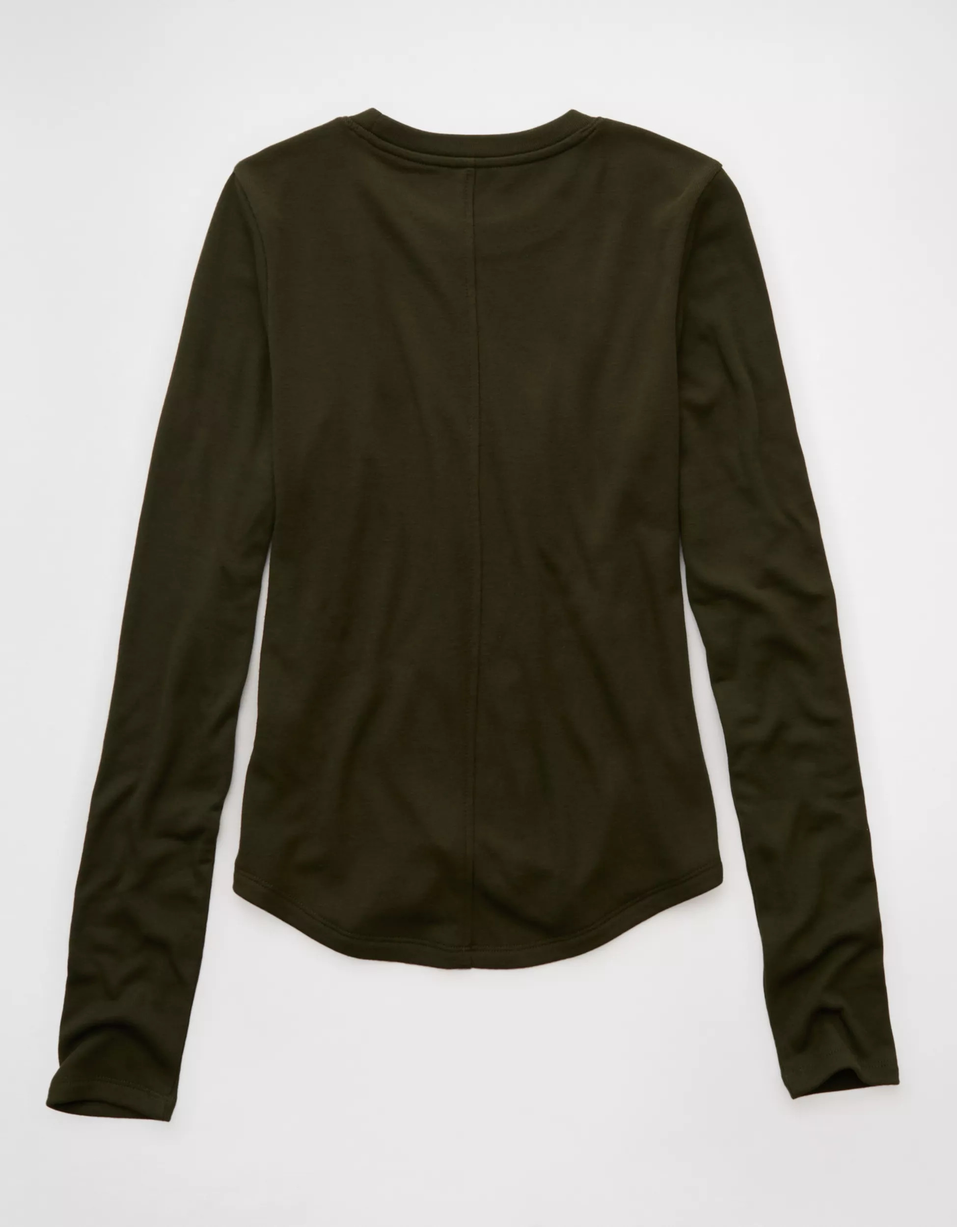 AE Long Sleeve Cozy Crew Neck T-Shirt | American Eagle Outfitters (US & CA)