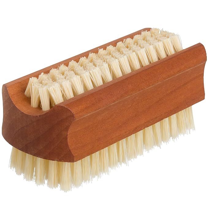 Redecker Natural Pig Bristle Nail Brush with Oiled Pearwood Handle, 3-3/4-Inches | Amazon (US)