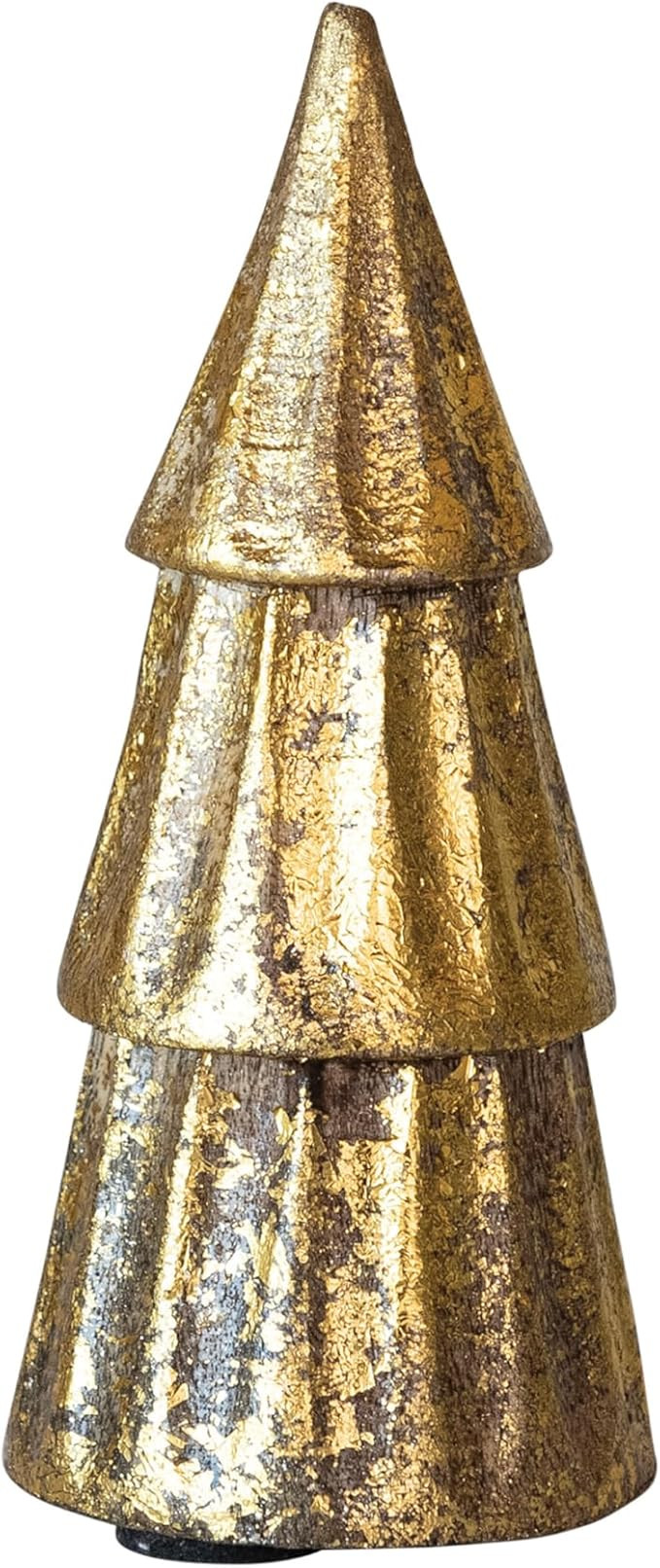 Creative Co-Op Compact Carved Mango Wood Tree, Rubbed Gold Foil Finish | Amazon (US)