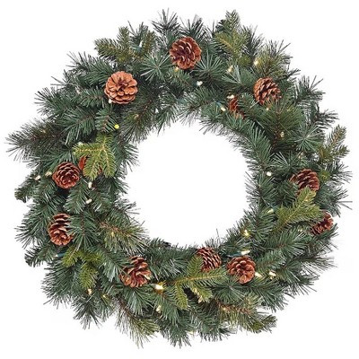 GE Color Choice 26-inch Dual Color Lighted Artificial Christmas Wreath | Target