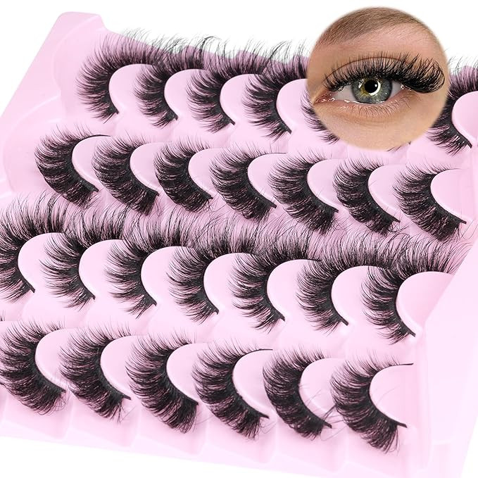 Fox Eye Lashes Mink Lashes Wispy 14 Pairs Cat Eye Lashes Strip False Eyelashes Natural Fake Eyela... | Amazon (US)