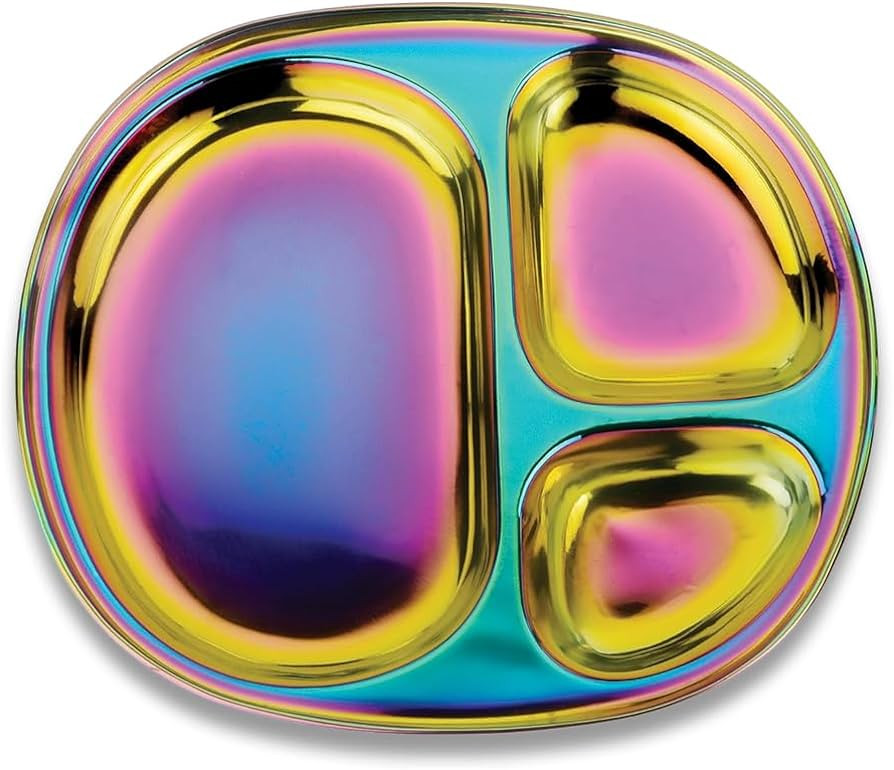 Ahimsa Stainless Steel Kids Plates | Pediatrician Designed | Balanced Bites Divided Plates for To... | Amazon (US)