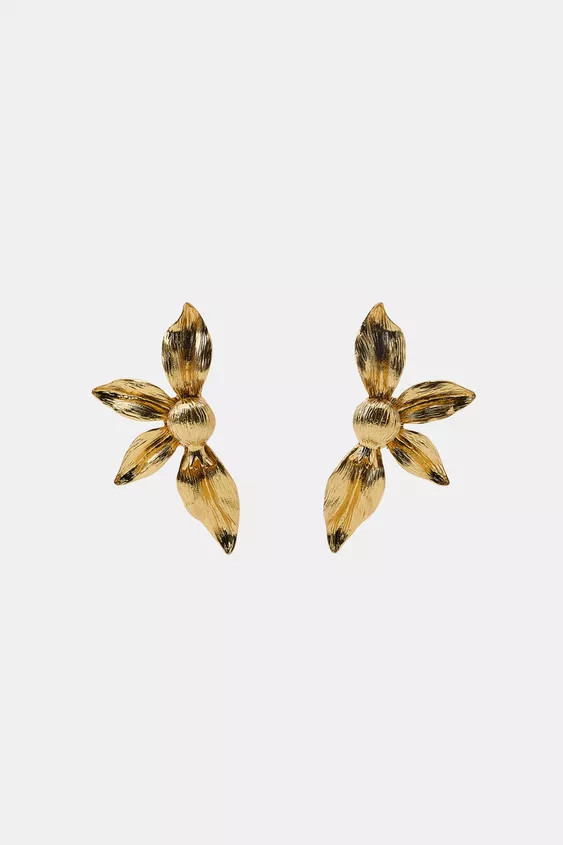 FAN FLOWER EARRINGS | Zara US