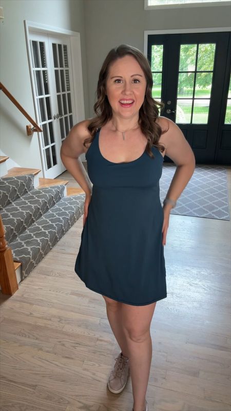 I found a great fitting affordable tennis dress for summer!! 🎾 👗 This dress has built in shorts with pockets on both sides and adjustable built in bra with adjustable straps.  I’m wearing a size Large.  There are so many cute colors to choose from, I’m contemplating grabbing the Lemon too! 🍋  #AthleticDress #TennisDress #AmazonFashion #AffordableFashion 

#LTKTravel #LTKFindsUnder50 #LTKActive