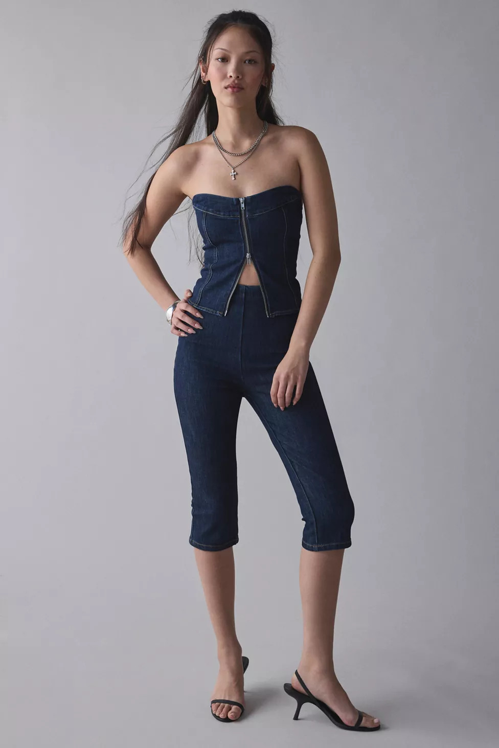 BY.DYLN Alix Denim Capri Pant | Urban Outfitters (US and RoW)