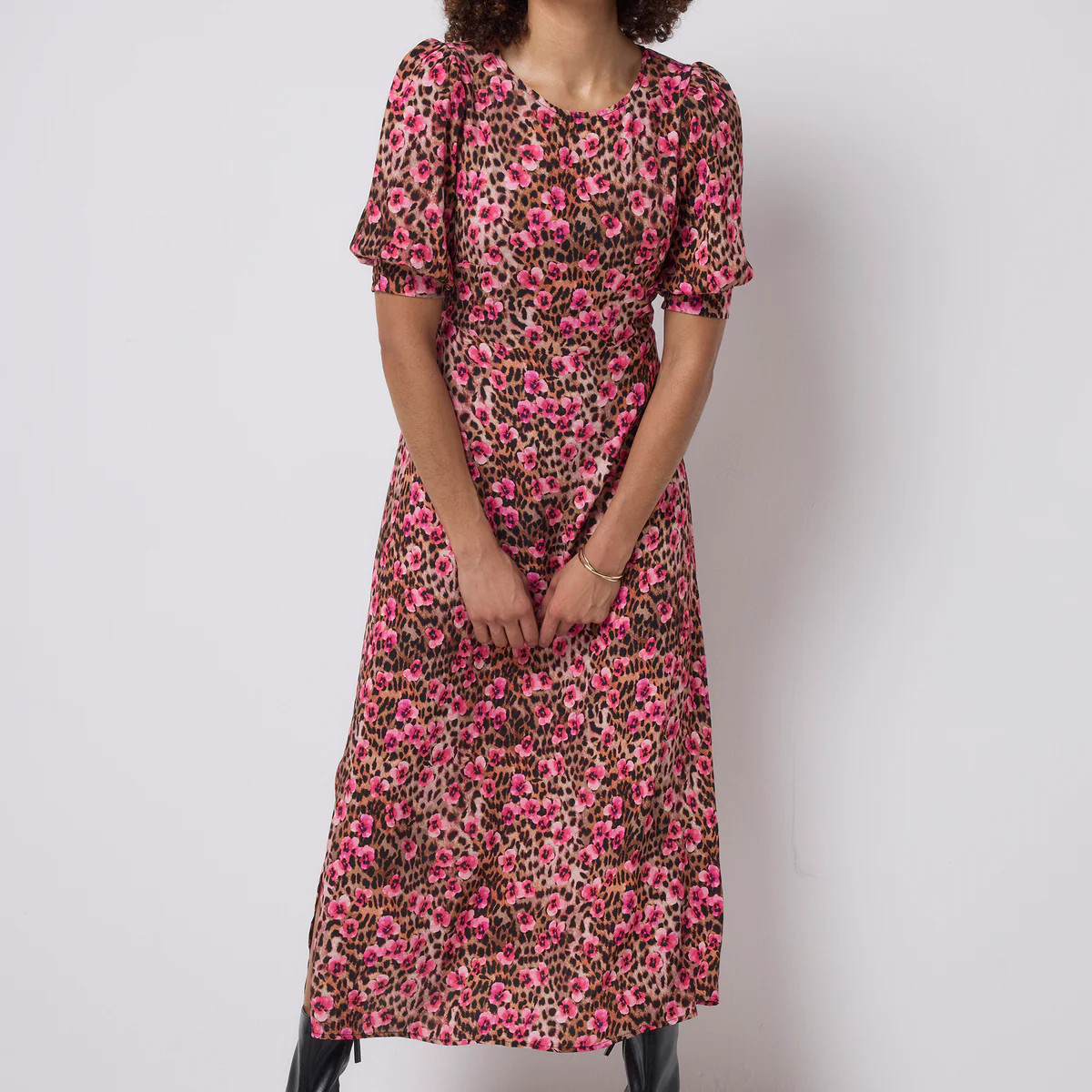 Neutral Paradise Cheetah Midi Dress Scamp & Dude | Scamp & Dude