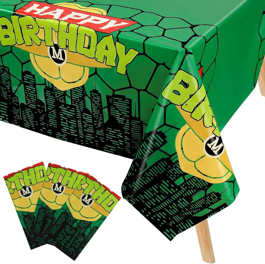 Turtle Party Tablecloth, 54x108in Cartoon Turtle Theme Table Cover Disposable Waterproof Dessert ... | Amazon (US)