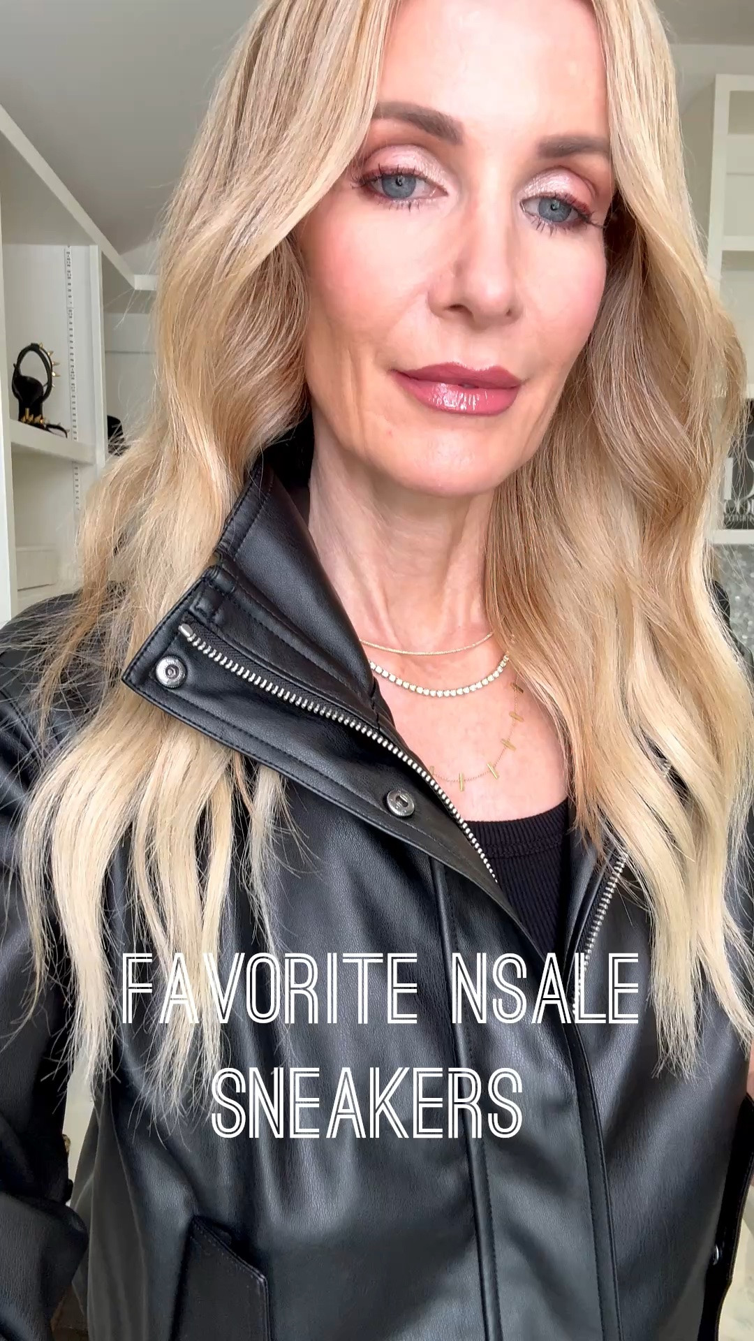 Favorite NSALE sneakers styled with a black leather jacket and classic jeans — such an easy way to make a casual outfit feel cool, polished, and fall-ready. I love how the sneakers add that sporty-chic touch without taking away from the elevated feel of the look. I’m wearing an XS in the jacket and a size 24 in the jeans. #NSale #LTKOver40 #LTKStyleTip #SneakerOutfit
 

 #LTKootd #LTKSeasonal #LTKOver40
