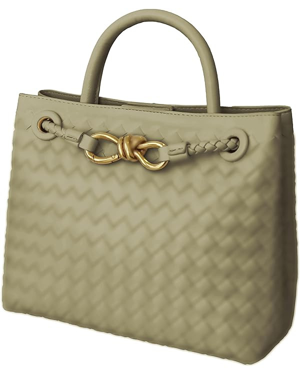 Woven Bags for Women Bowknot Small Tote Hobo Shoulder Crossbody Bags PU Leather Handwoven Woven P... | Amazon (US)