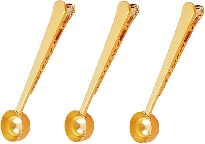 Voice on growth Coffee Scoop,Golden-Stainless Steel Measuring Spoon Bag Clip,Great for Measuring ... | Amazon (US)