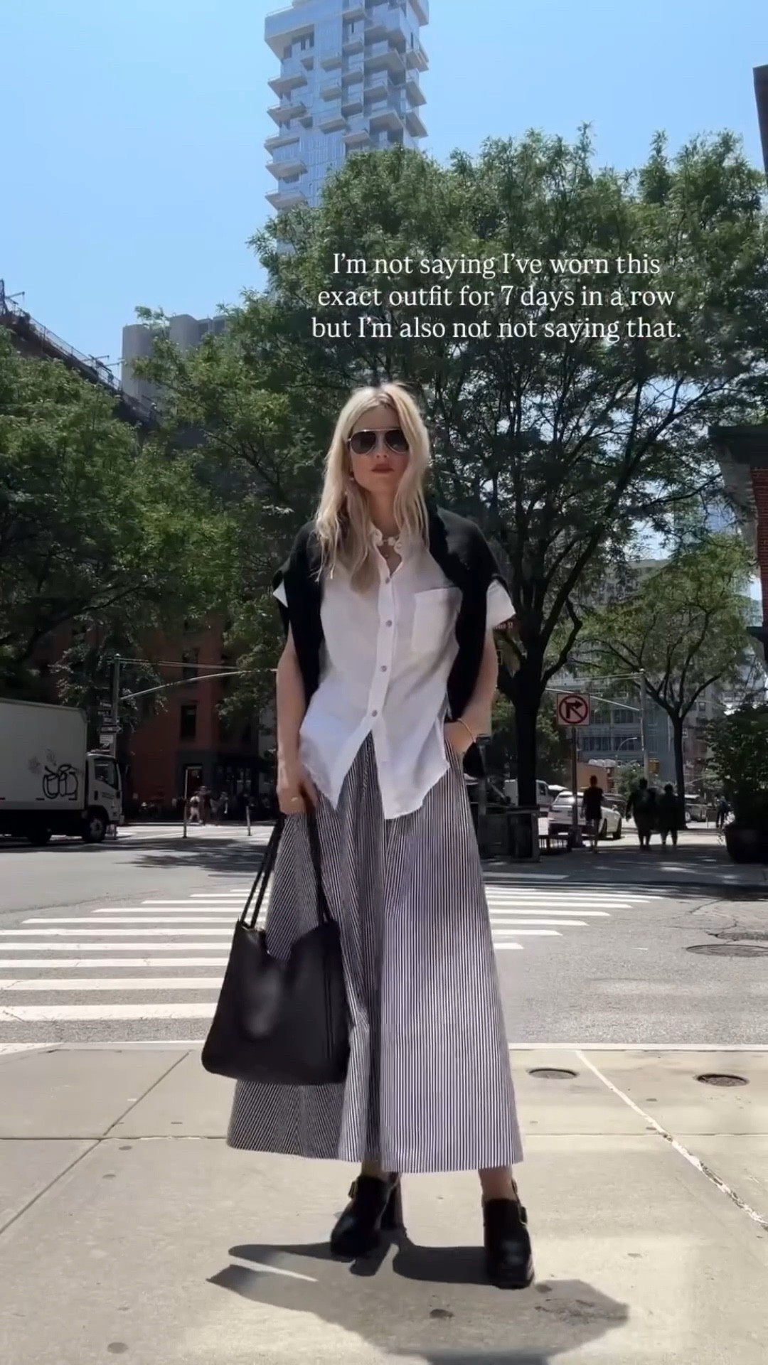 Outfit repeaters please stand up 🤝🏼 it counts as different if you change your shoes, right?

I’ve worn this exact outfit for days and days in a row every time I’ve gone to the city this summer. It’s just one of those fool proof combos— and this @bananarepublic skirt even more. It’s perfect with a heel — 1st shoes seen are my trusty @sezane clogs that look treacherous but are actually extremely comfortable and easy to walk in.

And it works equally well with a flat sandal — 2nd shoes seen — esp enamored with a slinky kind like this @jennikayne pair. FYI the JK codes have changed!!! It’s now HELENE10 moving forward.

#LTKSeasonal #LTKStyleTip #LTKWorkwear