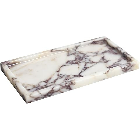 Real Luxurious Natural Marble Vanity Tray Genuine Marble/Stone Storage Tray for Home Decor Bathro... | Amazon (US)