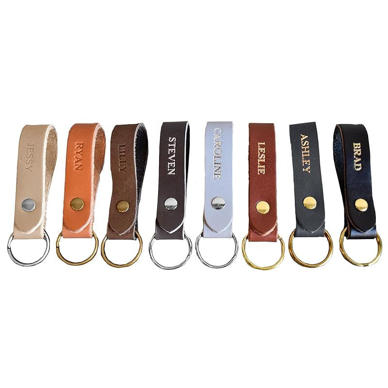 Personalized Leather Keychain for Father’s Day Gifts - Premium Engraved Keychains for Men & Wom... | Amazon (US)