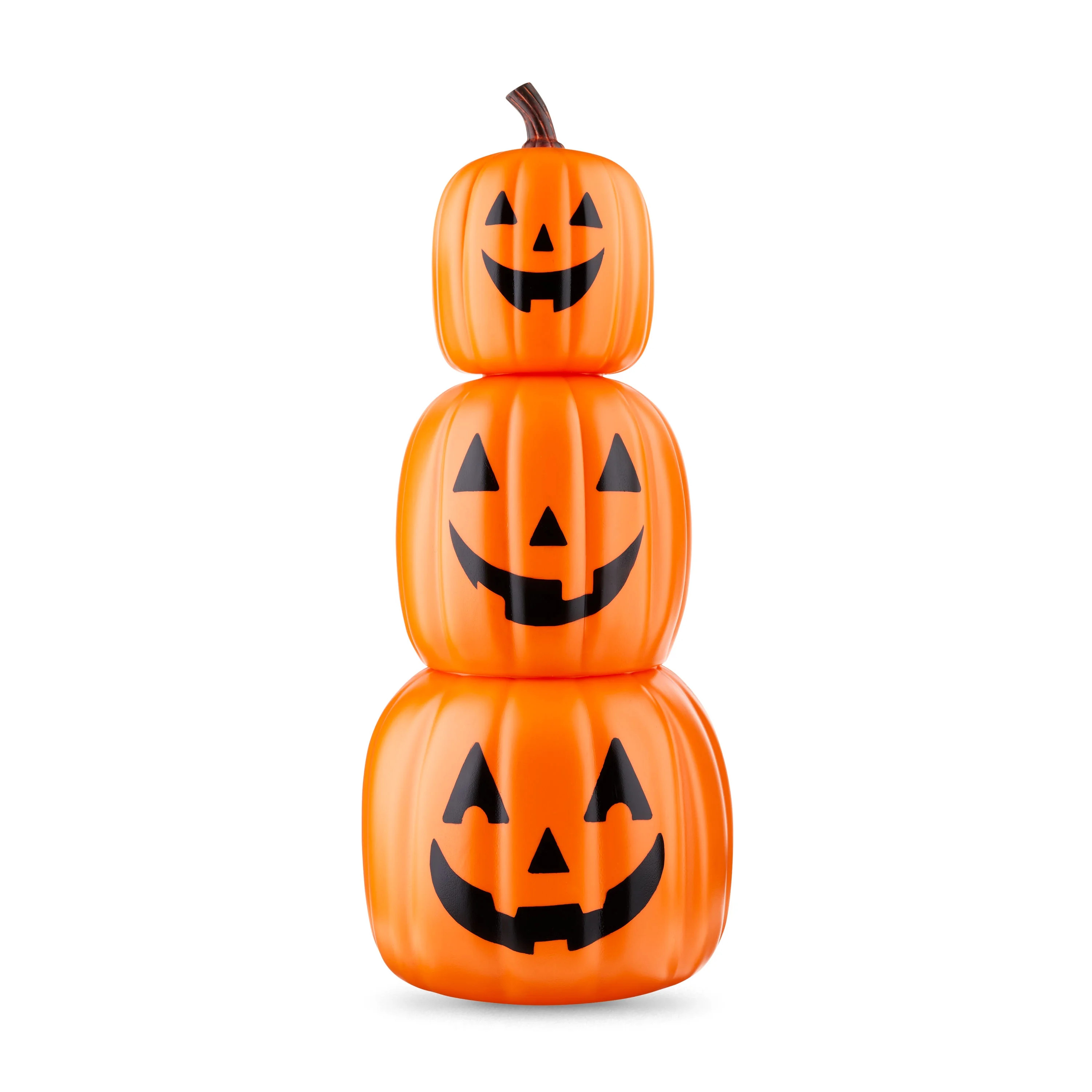 Halloween 24 inch Orange Stackable Pumpkins Decoration, Way To Celebrate - Walmart.com | Walmart (US)