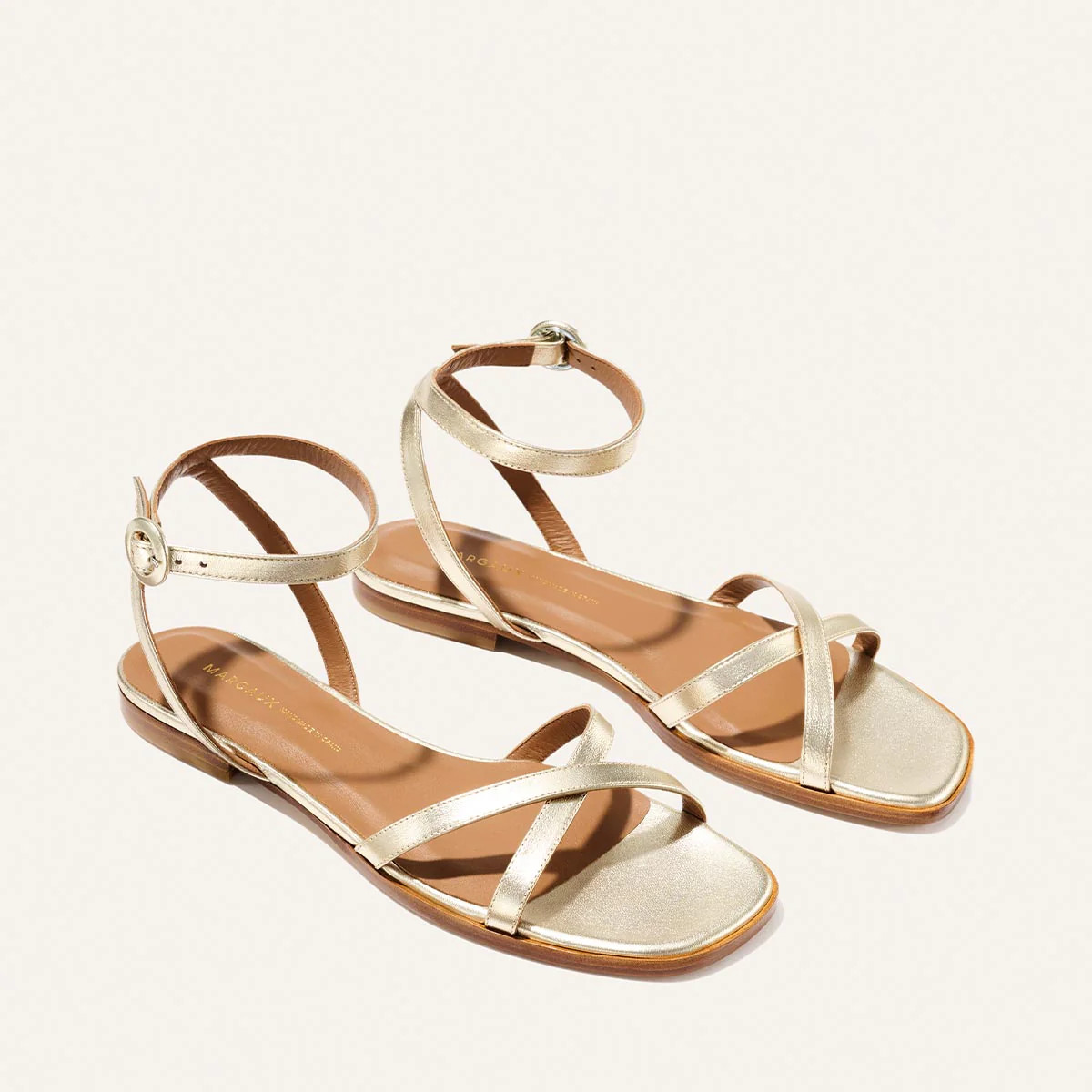 The Flat Sandal - Champagne Nappa | Margaux