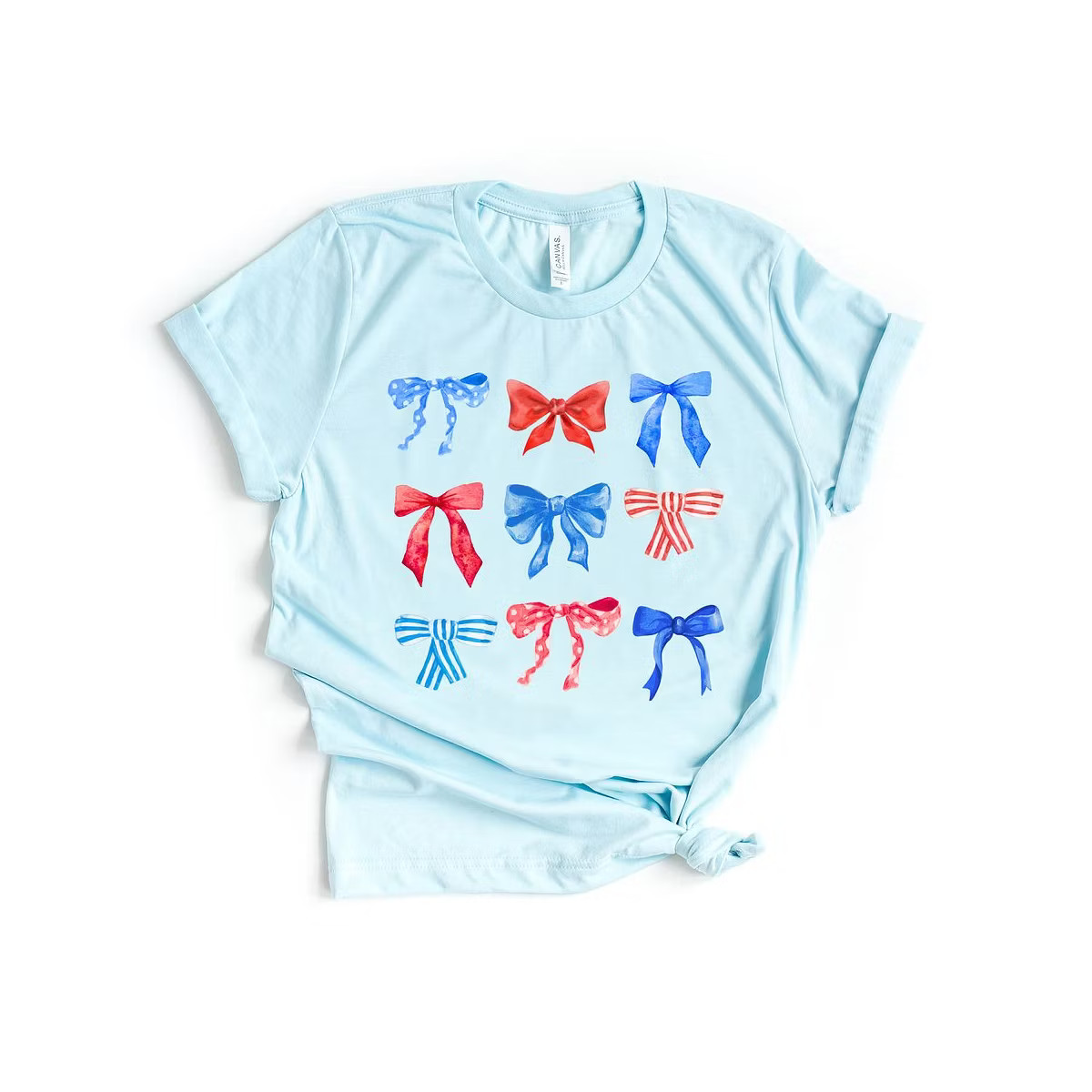 Simply Sage Market Women's Patriotic Coquette Bow Chart Short Sleeve Graphic Tee | Target