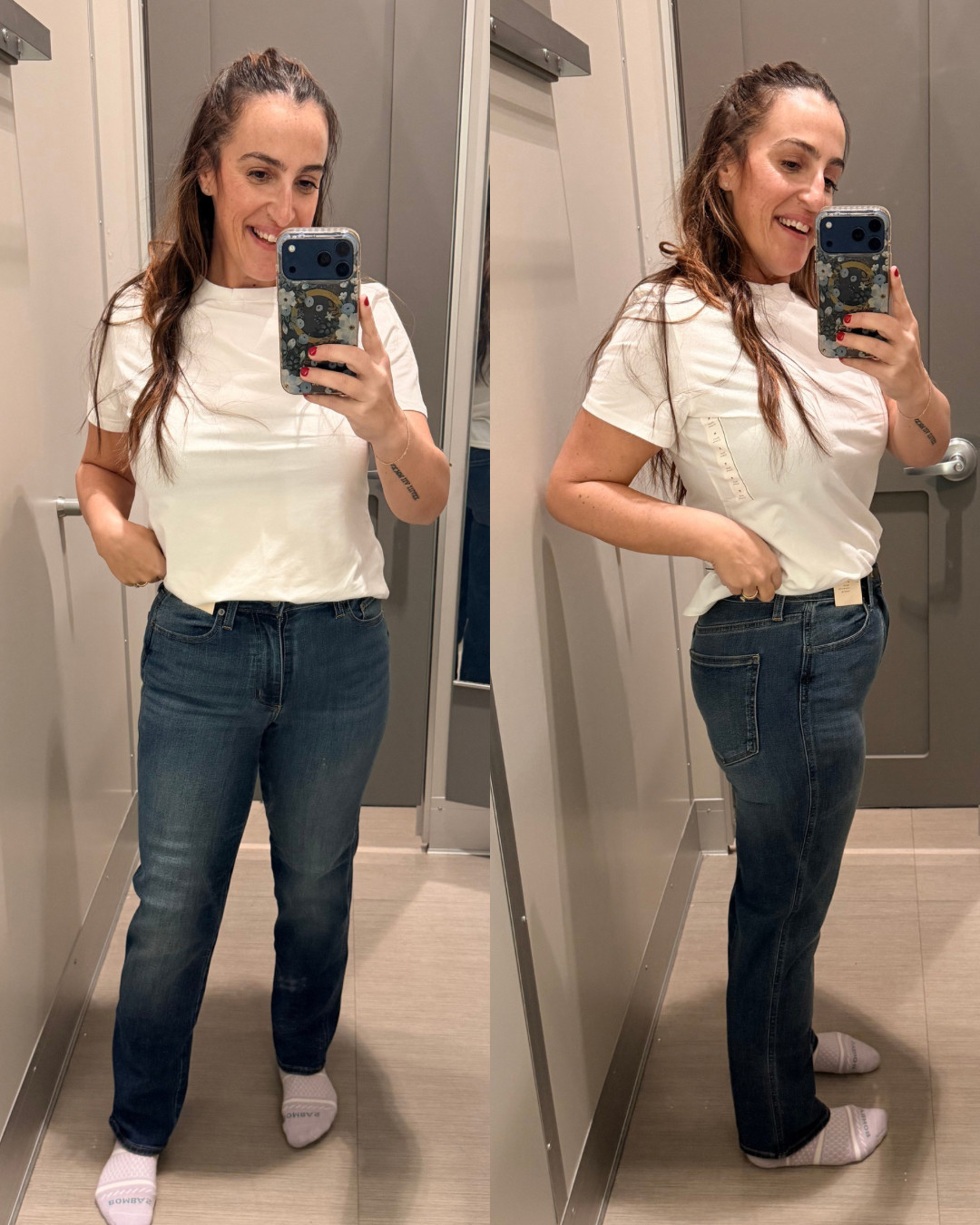 If you are afraid to leave skinny jeans these are a slim straight that will feel more updated. STretchy and comfy. Size down if in between. Im in an 8. 

 #LTKmomlife #LTKOver40 #LTKFindsUnder50