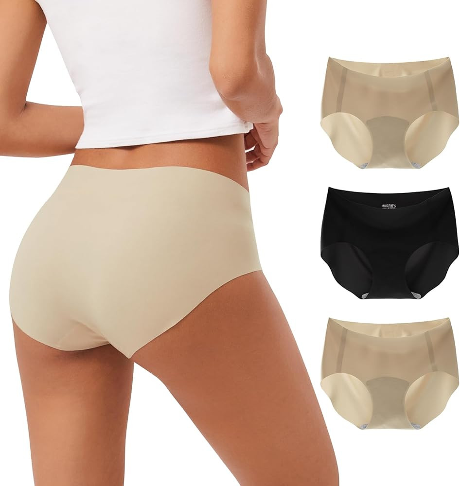 INNERSY Women's Seamless No Show Hipster Panties Invisible Light Underwear 3-Pack | Amazon (US)