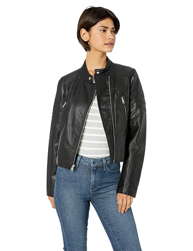 Levi's Women's Faux Leather Fashion Racer Jacket | Amazon (US)