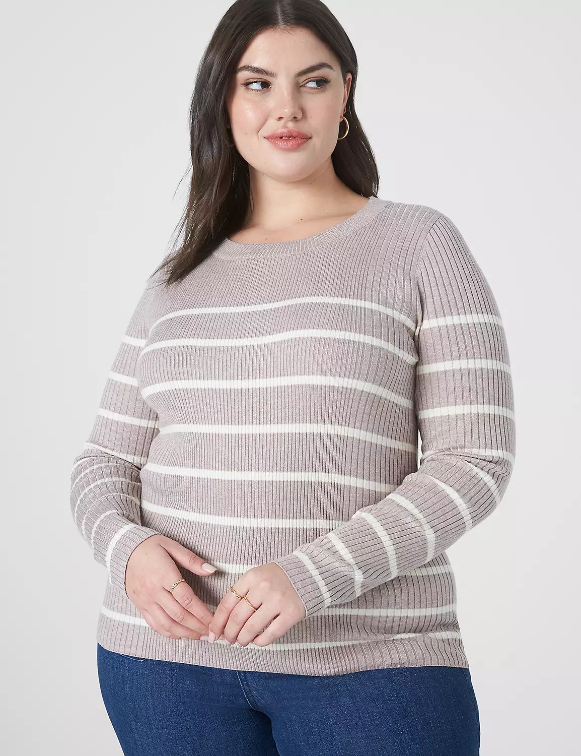 Fitted Crew-Neck Sweater | LaneBryant | Lane Bryant (US)