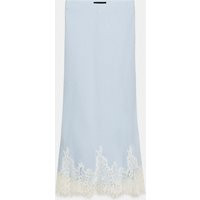 Zara - Lace Midi Skirt - Pastel Blue - M - Woman | Zara US