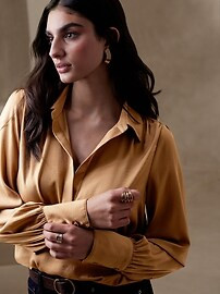 Silky Collar Blouse | Banana Republic Factory