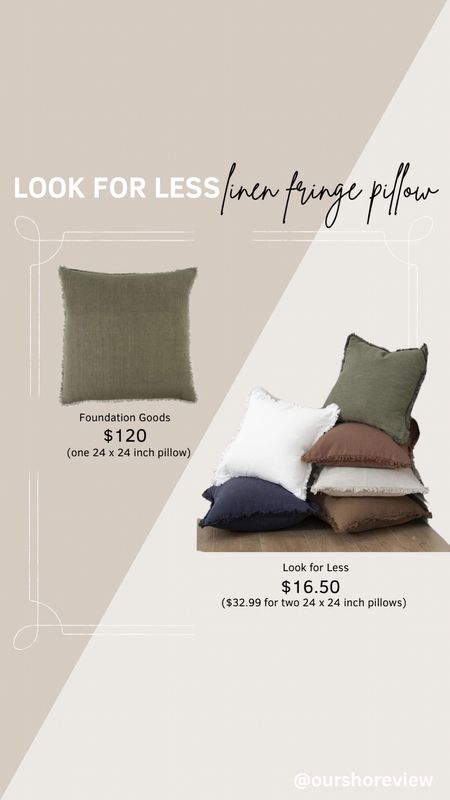 This is a good find! This look for less is available in so many beautiful colors and you get two pillow covers for a fraction of what it costs at a home decor boutique. The look for less comes in so many different sizes too!

Style tip: make sure your insert is 1 size bigger than your pillow cover. 

Fringe linen pillow cover, neutral pillow covers, natural pillow covers, organic pillows, earthy pillows, classic pillow cover, 

#LTKHome #LTKSaleAlert #LTKFindsUnder50