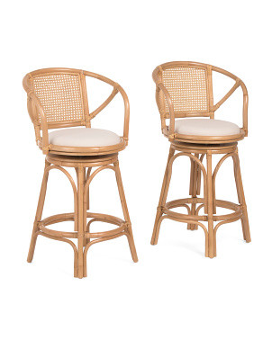 Set Of 2 21x38 Rattan Counter Stools | Furniture & Lighting | Marshalls | Marshalls