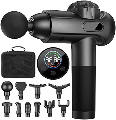 Massage Gun, Handheld Deep Tissue Percussion Massage Gun, Muscle Massager Gun for Athletes (Black... | Amazon (US)