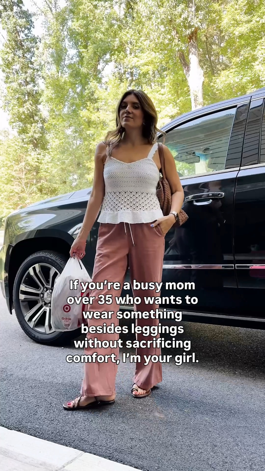 Comfy early fall outfit! Millennial mom fashion. I’m 5’7” in a size small.